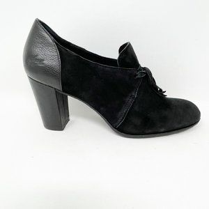 Lacoste  'Lowry' Black Suede Leather Heels SZ 8.5